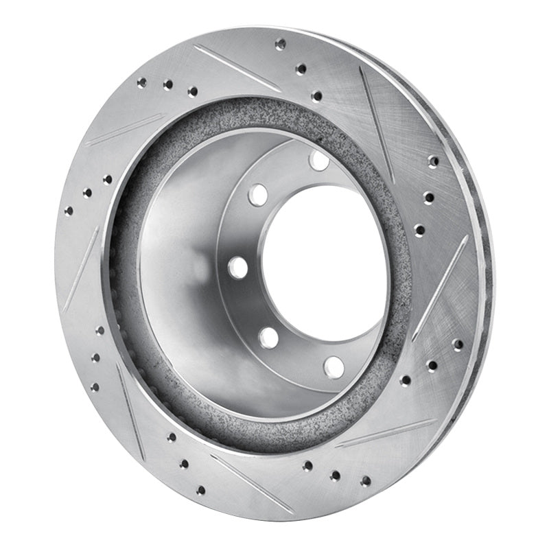 R1 03-08 Dodge Ram 2500 Rear Left Drilled & Slotted Silver Brake Rotor