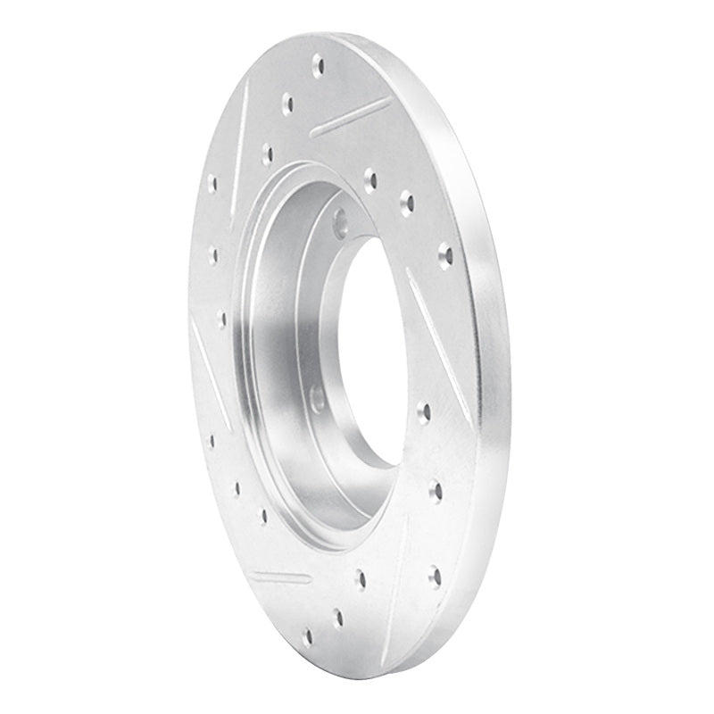 DFC 91-92 Dodge Colt Front Right Drilled & Slotted Silver Brake Rotor