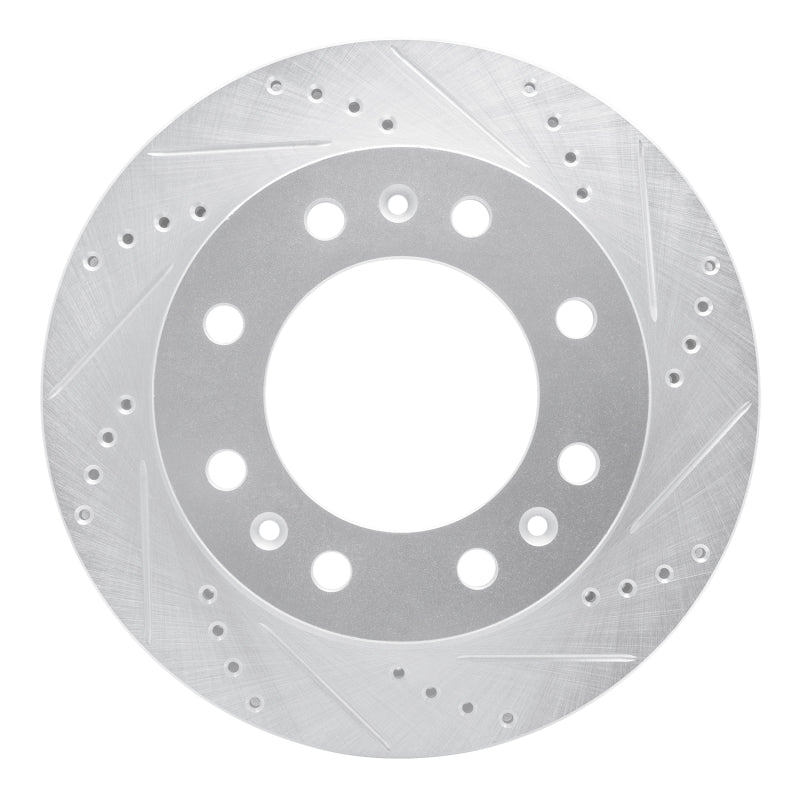 R1 06-11 Cadillac DTS Front Right Drilled & Slotted Silver Brake Rotor