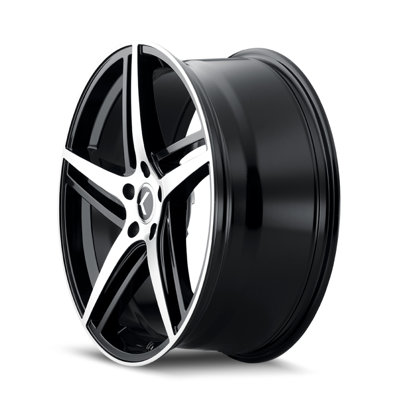 Kraze KR195 Milano 20x8.5 / 5x114.3 BP / 38mm Offset / 72.62mm Hub Gloss Black Machined Wheel