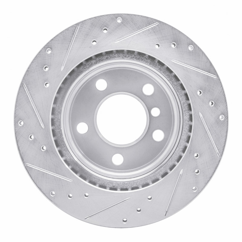 R1 06-21 BMW 230I Rear Right Drilled & Slotted Silver Brake Rotor