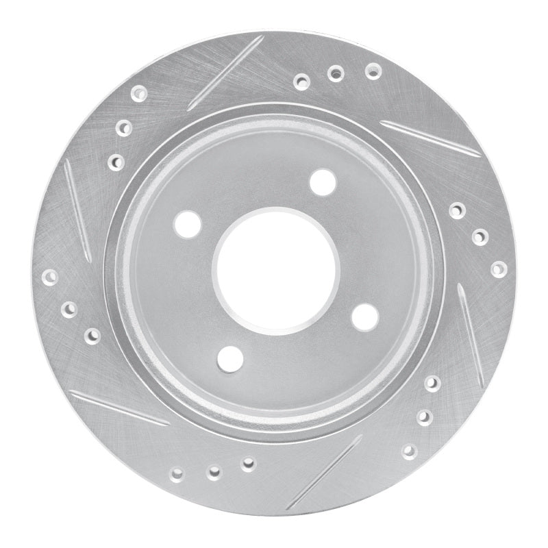DFC 95-04 Ford Contour Rear Right Drilled & Slotted Silver Brake Rotor