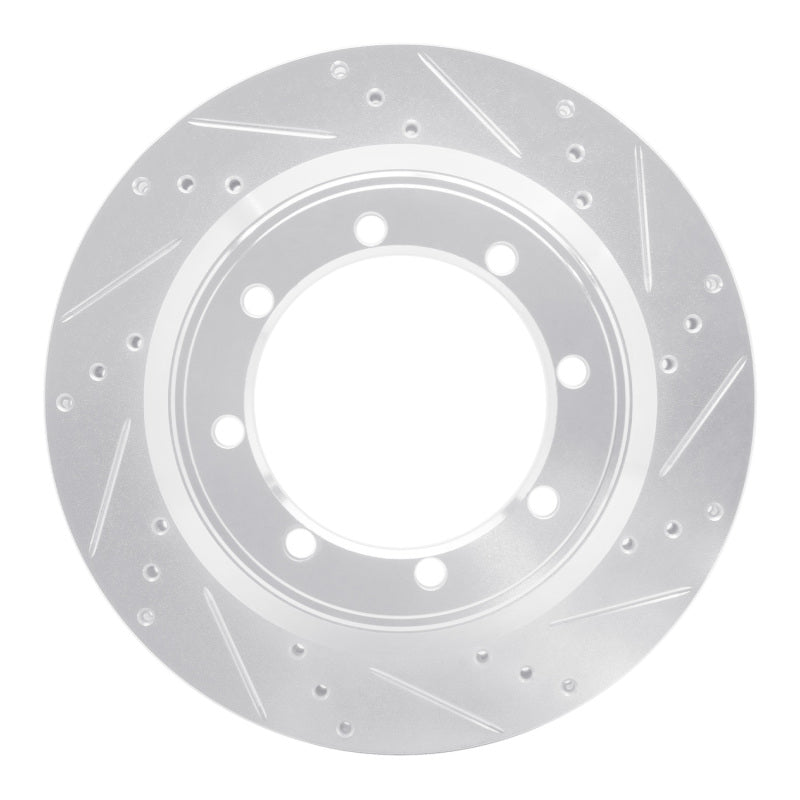R1 99-07 Ford E-350 Super Duty Rear Right Drilled & Slotted Silver Brake Rotor