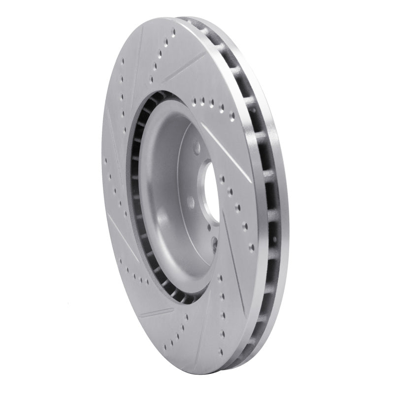 R1 03-25 Subaru BRZ Front Right Drilled & Slotted Silver Brake Rotor