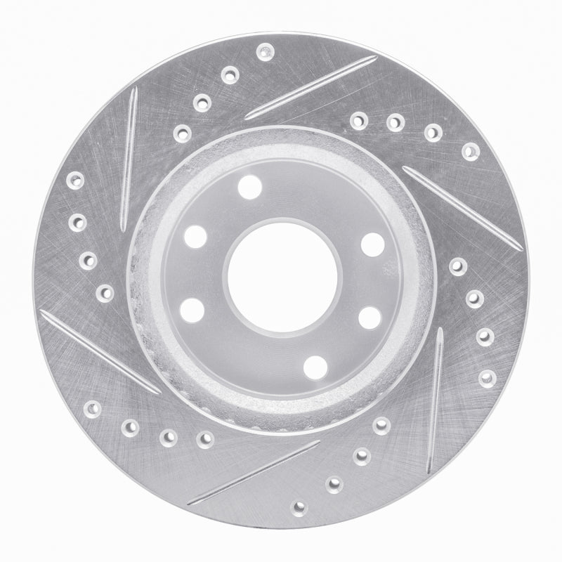 R1 90-93 Asuna SUNFIRE Front Right Drilled & Slotted Silver Brake Rotor