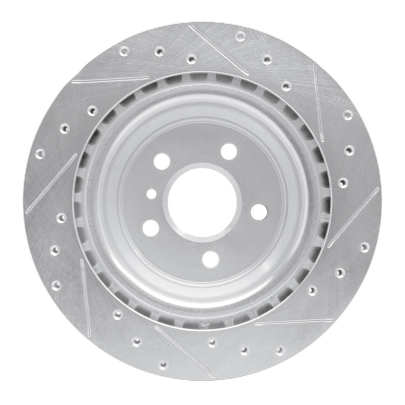 R1 12-19 Mercedes-Benz GLE300D Rear Left Drilled & Slotted Silver Brake Rotor