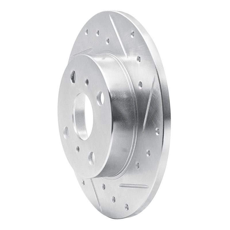 R1 85-86 Toyota MR2 Rear Right Drilled & Slotted Silver Brake Rotor