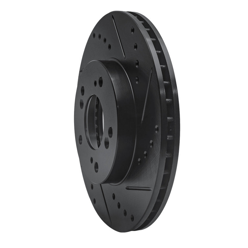 R1 91-01 Acura Integra Front Right Drilled & Slotted Black Brake Rotor