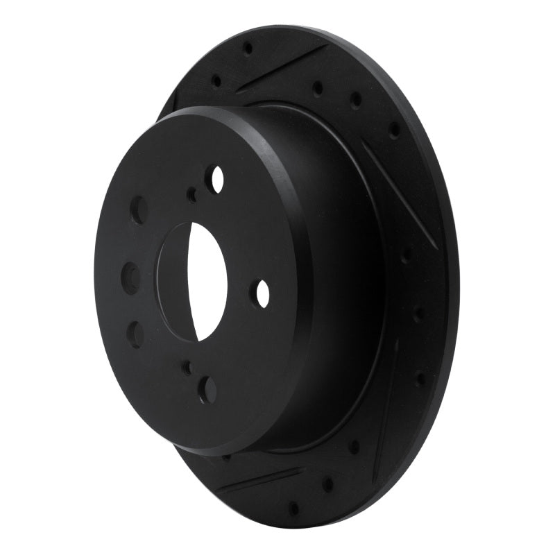 R1 92-03 Lexus ES300 Rear Left Drilled & Slotted Black Brake Rotor