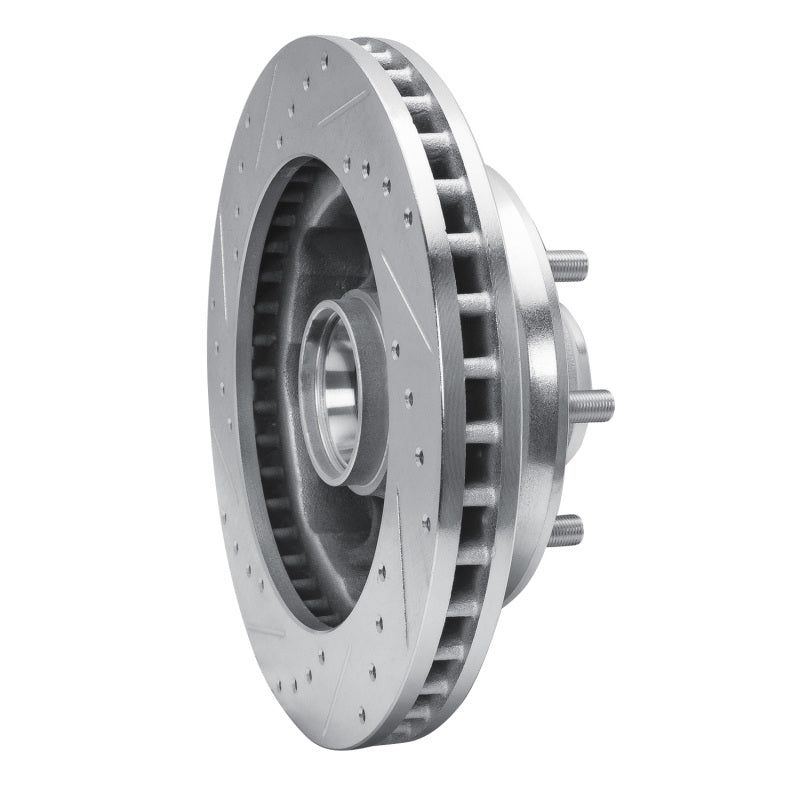 R1 1988-1996 Chevrolet C3500 Front Right Drilled & Slotted Silver Brake Rotor