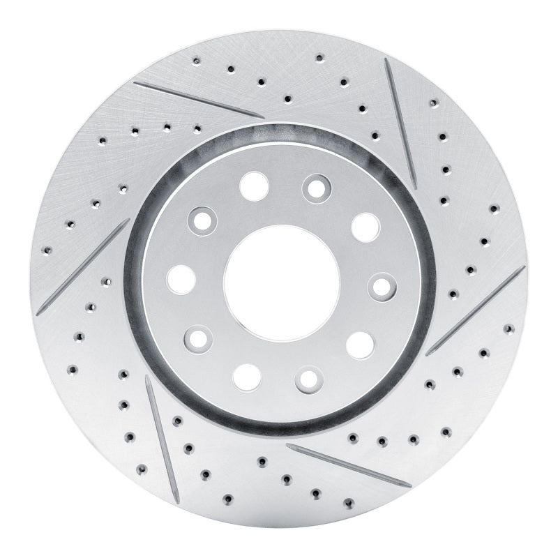 R1 18-25 Jeep Wrangler Front Right Drilled & Slotted Geo-Carbon Rotor