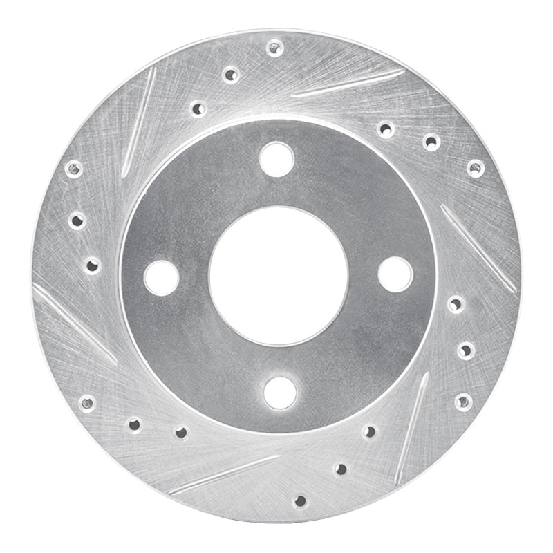 R1 81-94 Ford Escort Front Left Drilled & Slotted Silver Brake Rotor