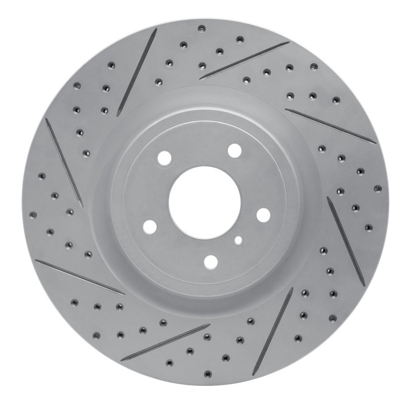 R1 08-25 Infiniti FX50 Front Left Drilled & Slotted Geo-Carbon Rotor