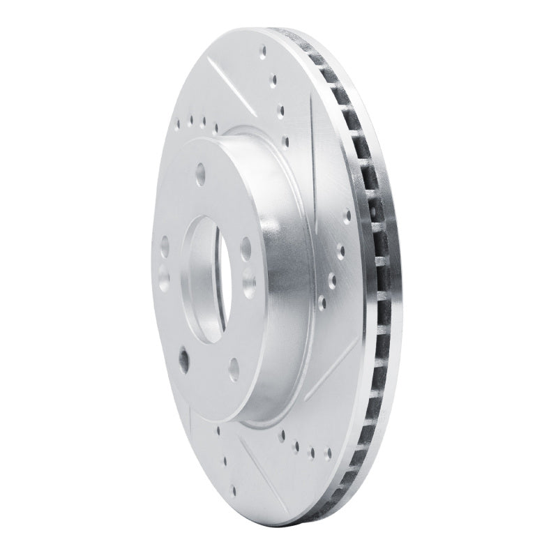 R1 10-11 Kia SOUL Front Right Drilled & Slotted Silver Brake Rotor