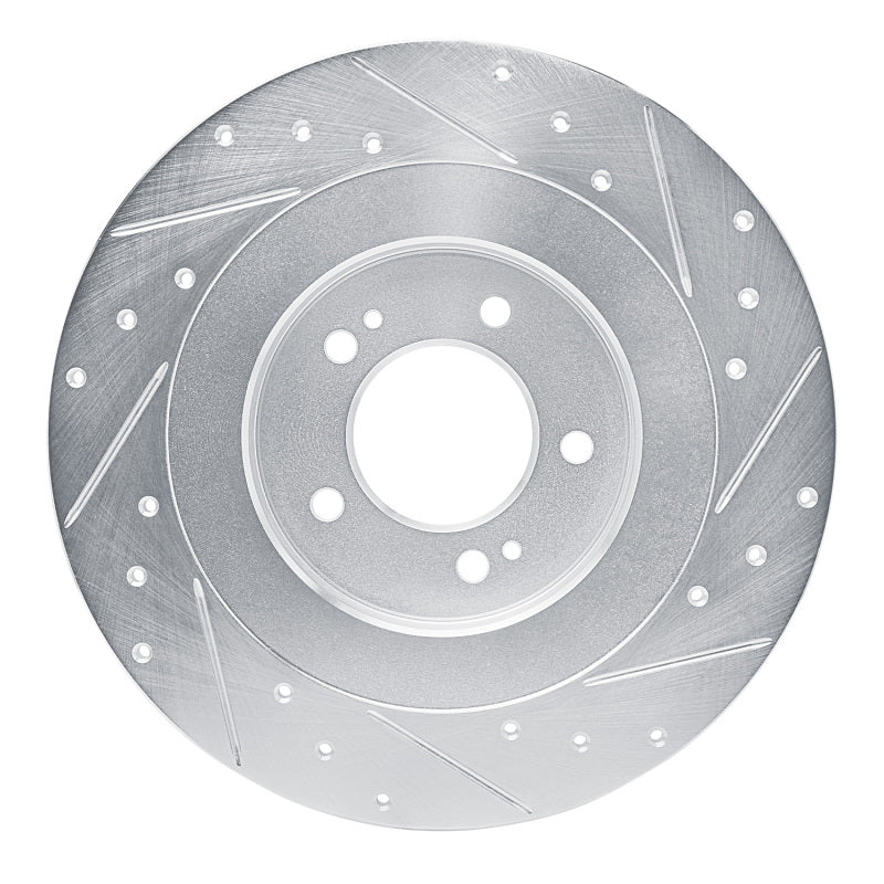R1 21-25 Hyundai SONATA Rear Left Drilled & Slotted Silver Brake Rotor
