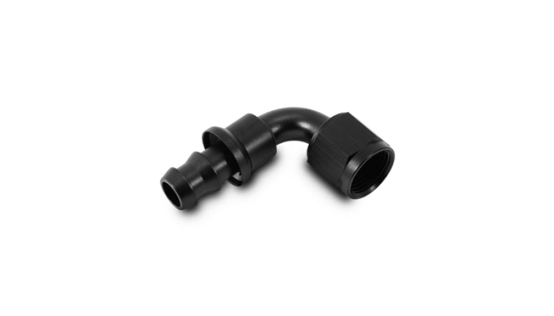 Vibrant -12AN Push-On 90 Deg Hose End Fitting - Aluminum