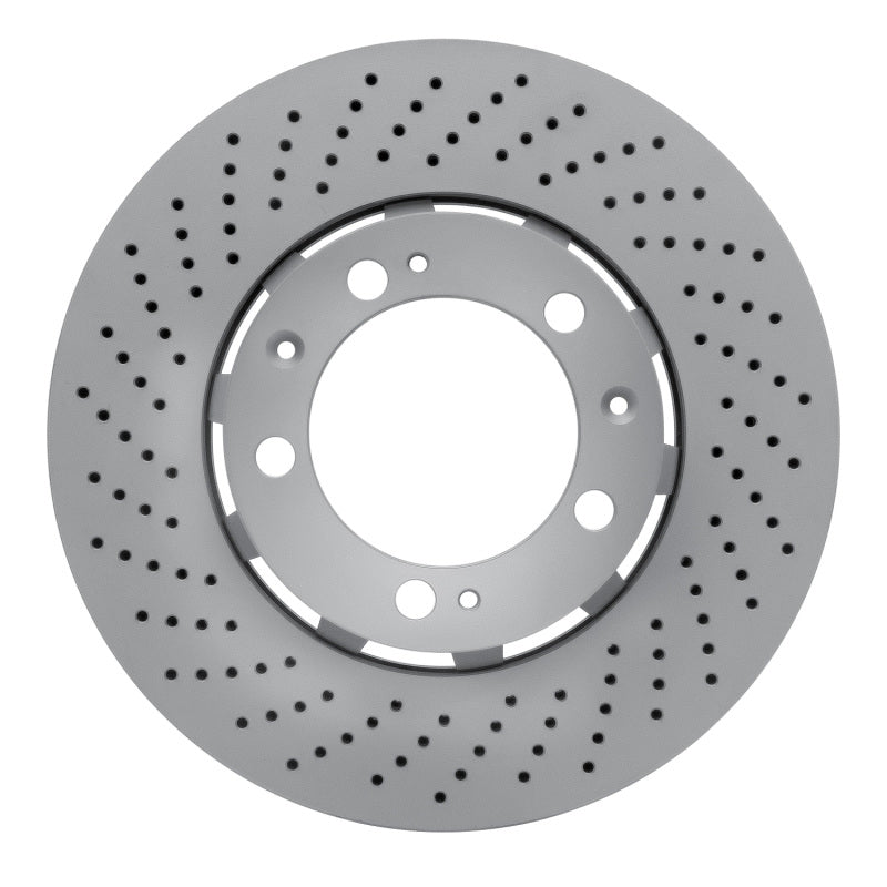R1 94-98 Porsche 911 Left Front Drilled Carbon Alloy GeoMET Rotor