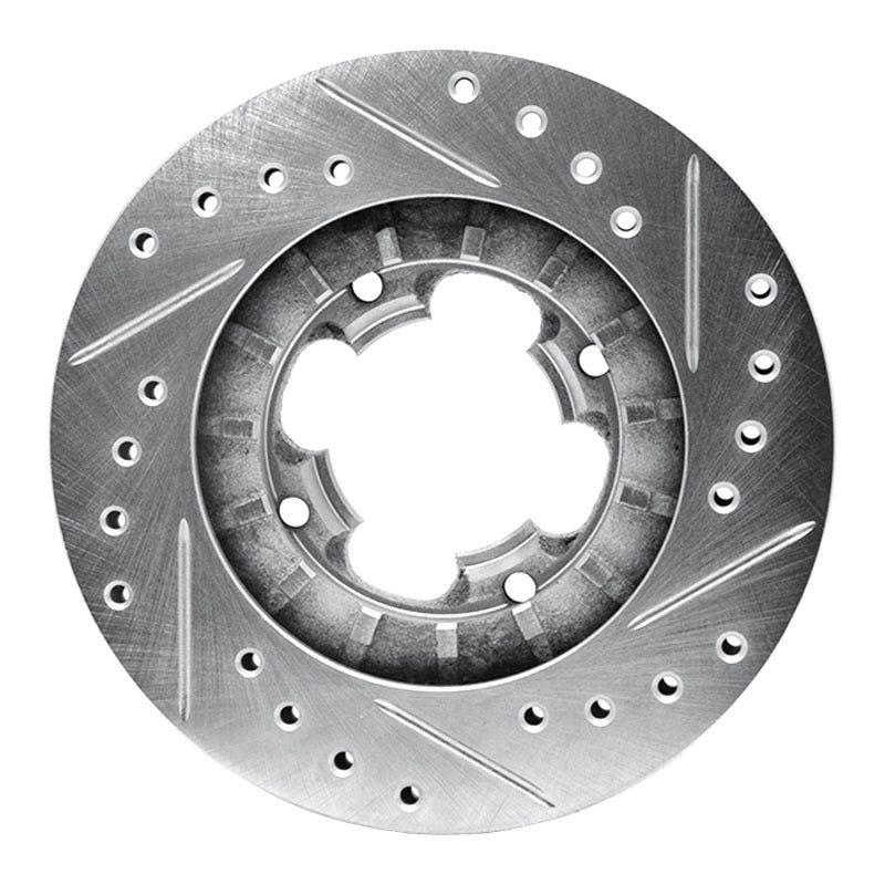 DFC 87-94 Subaru Justy Front Left Drilled & Slotted Silver Brake Rotor