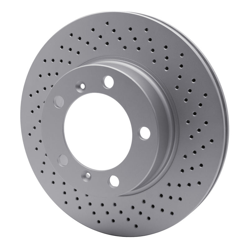 R1 05-08 Porsche Cayman Right Front Drilled GeoSPEC Coated Rotor