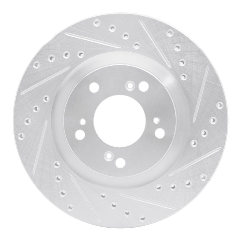 R1 00-09 Honda S2000 Front Right Drilled & Slotted Silver Brake Rotor