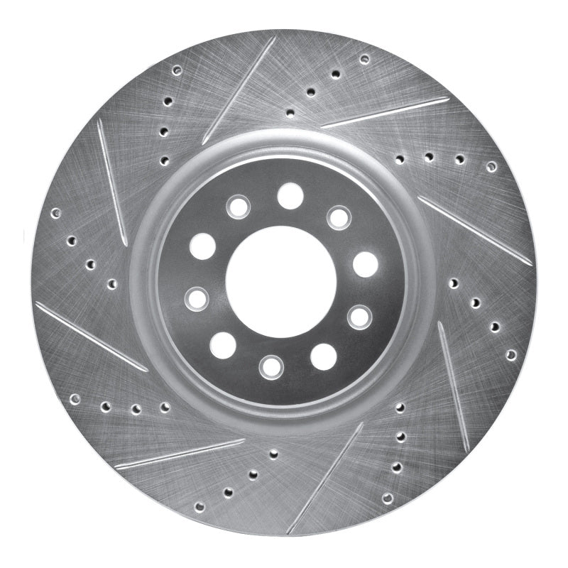 R1 14-25 Alfa Romeo Tonale Front Left Drilled & Slotted Silver Brake Rotor