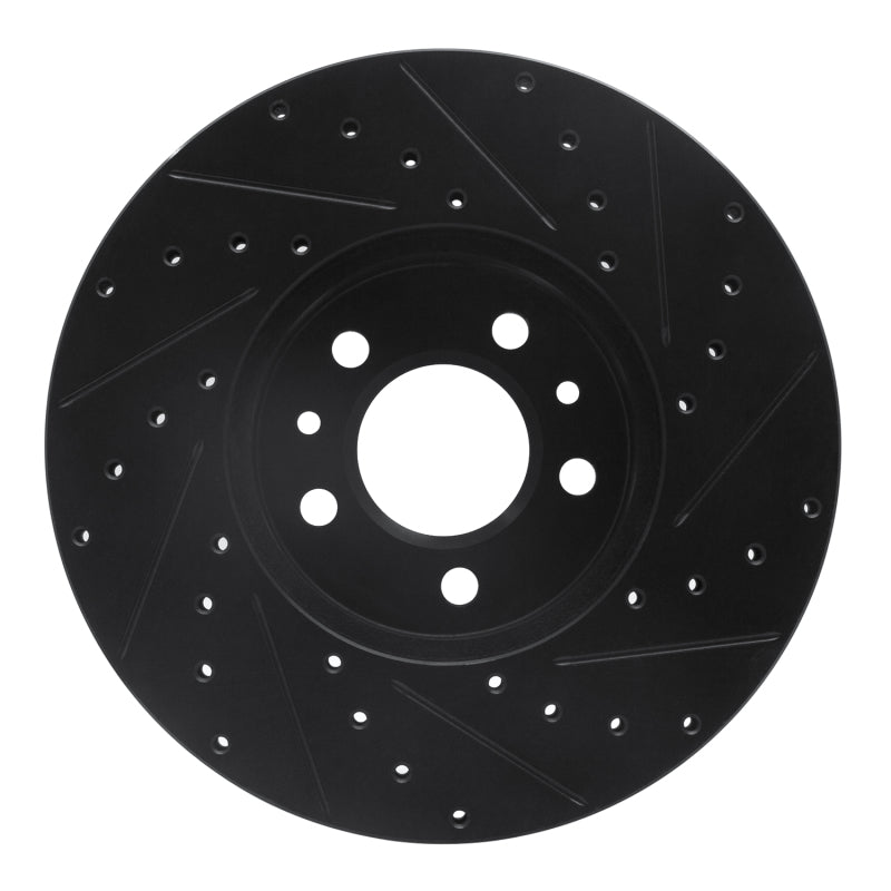 R1 98-02 Ford Crown Victoria Front Left Drilled & Slotted Black Brake Rotor