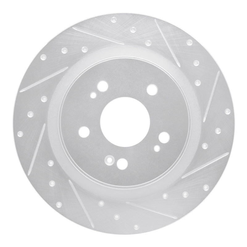 R1 18-25 Honda Odyssey Rear Right Drilled & Slotted Silver Brake Rotor