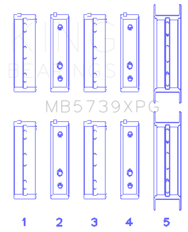King Engine Bearings Subaru EJ20/EJ22/EJ25 Tri-Metal Perf Main Bearing Set - Size +.002mm