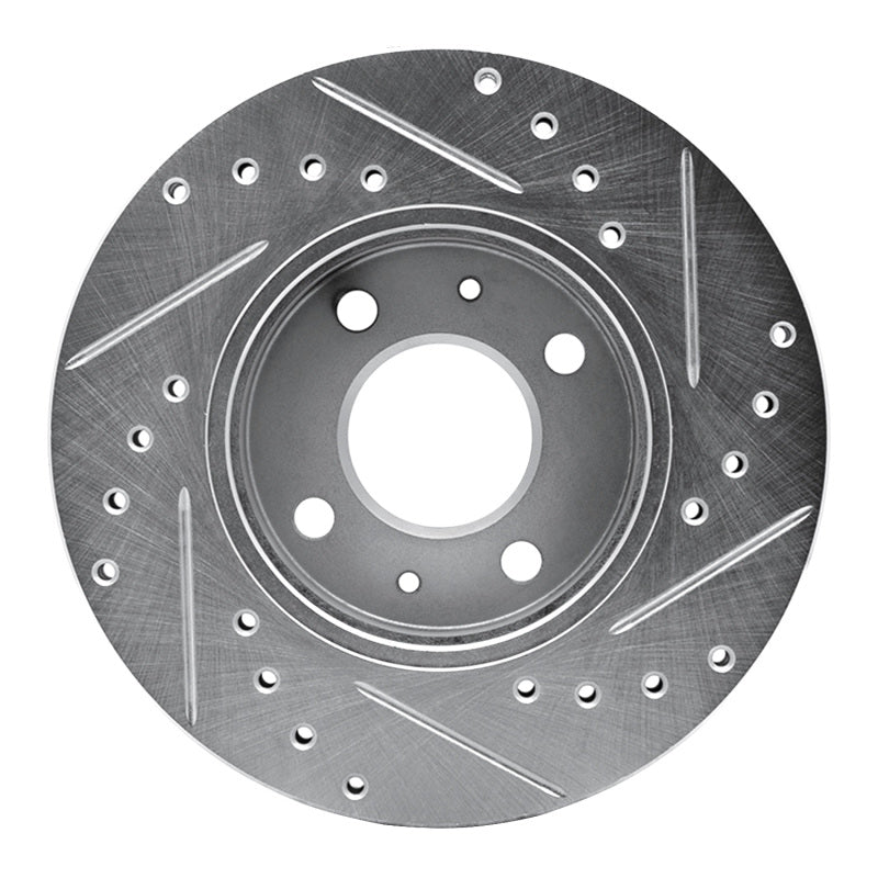 R1 88-06 Nissan Sentra Front Left Drilled & Slotted Silver Brake Rotor