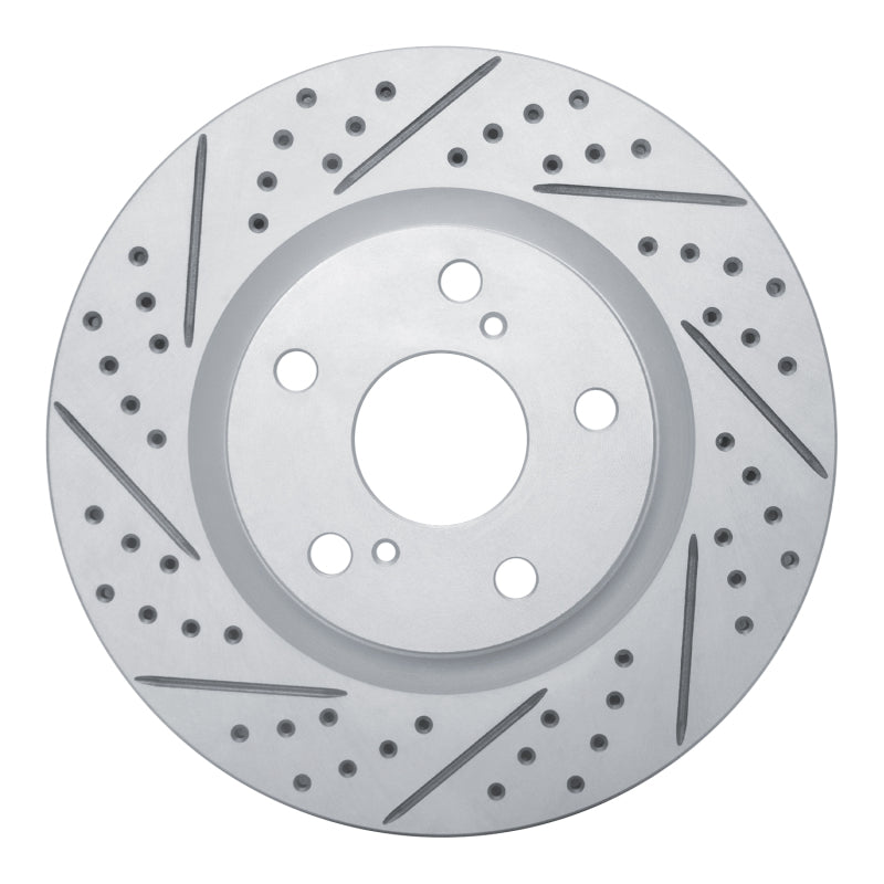 R1 06-20 Lexus ES300H Front Left Drilled & Slotted Geo-Carbon Rotor