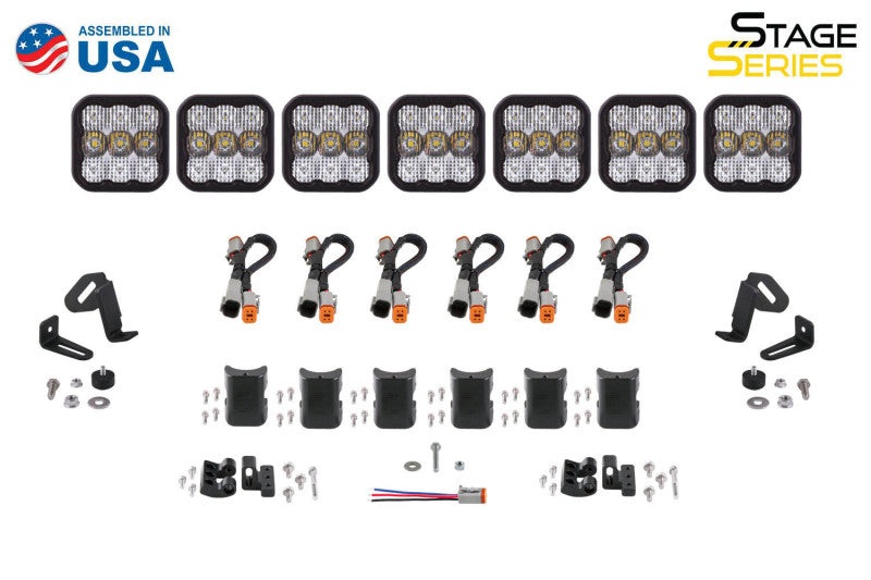 Diode Dynamics SS5 Sport Universal CrossLink 7-Pod Lightbar - White Combo