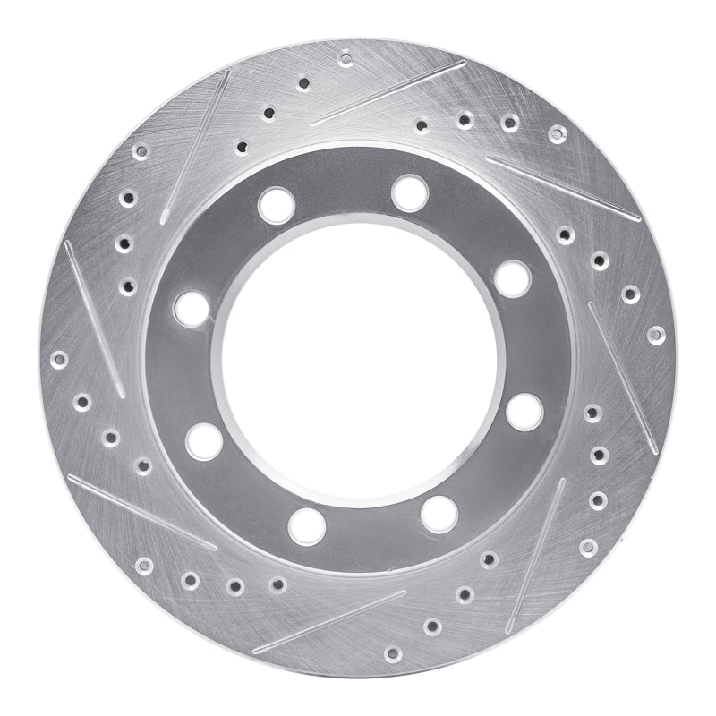 R1 80-94 Ford F-250 4WD (Excl Super Duty) Front Left Drilled & Slotted Silver Brake Rotor