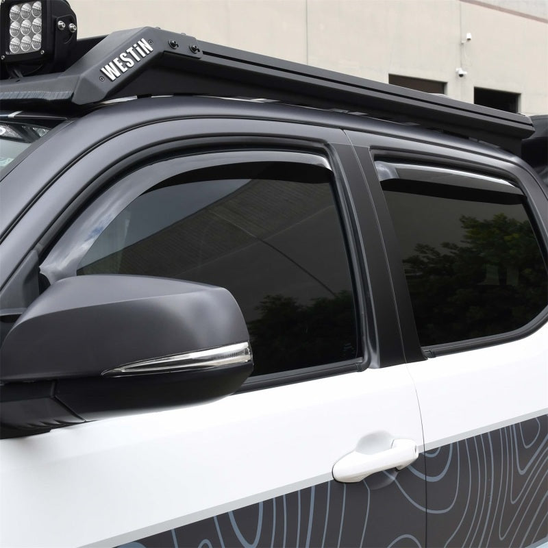 Westin 2016-2018 Toyota Tacoma Double Cab 4dr In-Channel Wind Deflector 4pc - Smoke