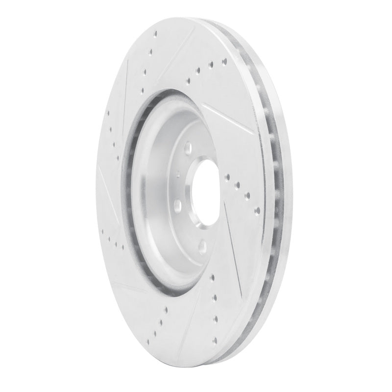 R1 12-20 Audi A6 (USA/Canada) Front Right Drilled & Slotted Silver Brake Rotor