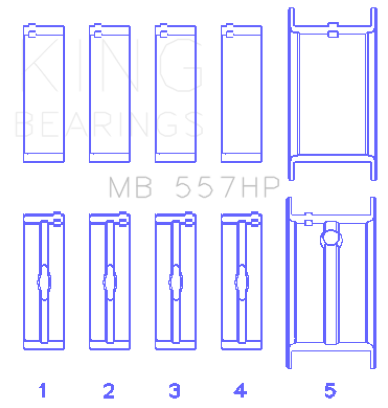 King Engine Bearings Small Block Chevy BI-Metal Main Bearing Set