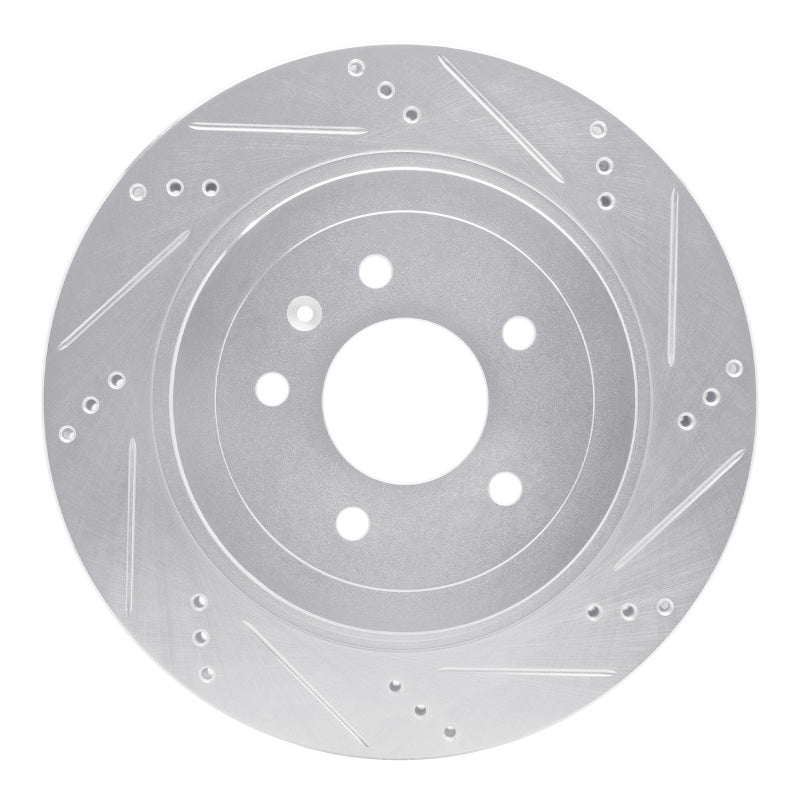 R1 05-11 Cadillac STS Rear Right Drilled & Slotted Silver Brake Rotor