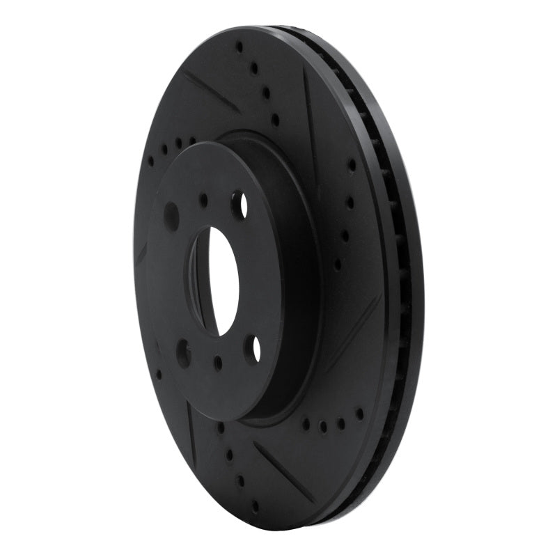 R1 04-06 Scion XB Front Right Drilled & Slotted Black Brake Rotor