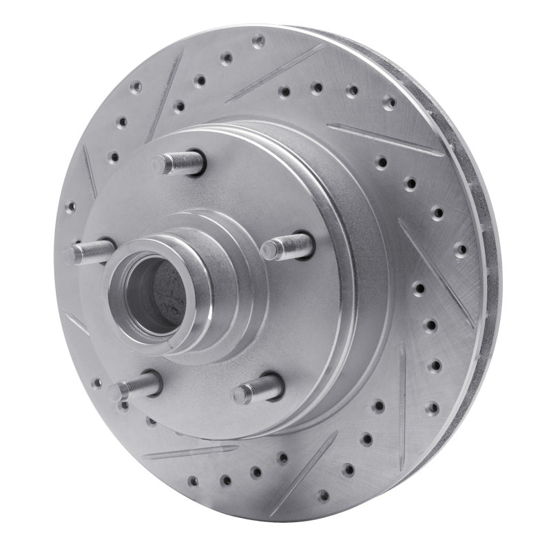 R1 73-93 Ford E-150 Econoline Front Left Drilled & Slotted Silver Brake Rotor