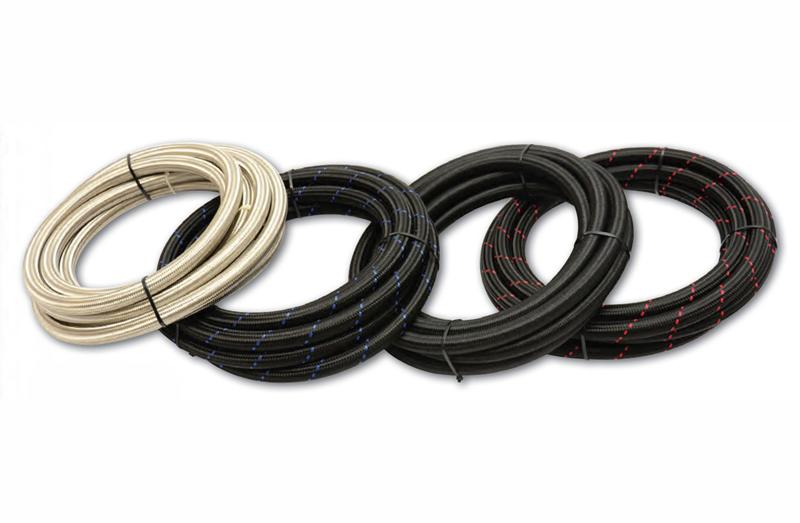Vibrant -20 AN Black Nylon Braided Flex Hose (10 foot roll)