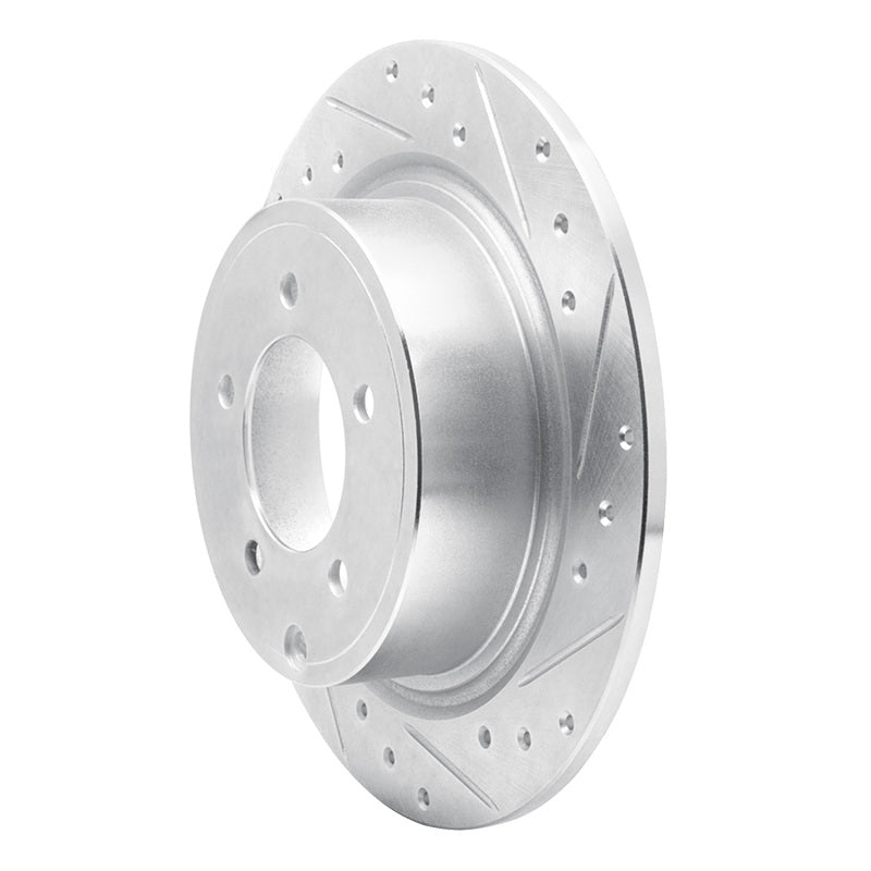 R1 07-17 Chrysler SEBRING Rear Right Drilled & Slotted Silver Brake Rotor