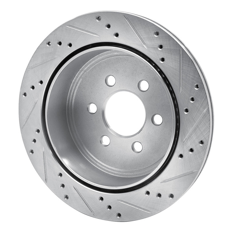R1 03-03 Dodge Durango Rear Left Drilled & Slotted Silver Brake Rotor