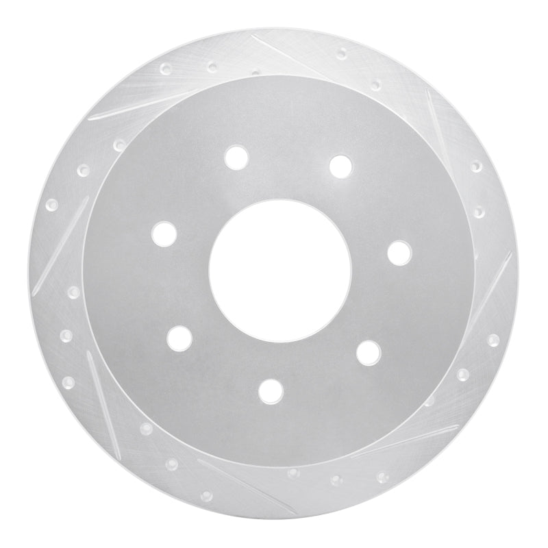 R1 97-04 Ford F-150 RWD Rear Right Drilled & Slotted Silver Brake Rotor