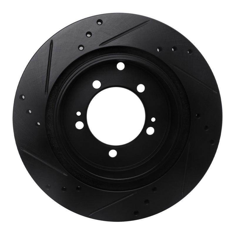 R1 93-99 Dodge STEALTH Rear Right Drilled & Slotted Black Brake Rotor
