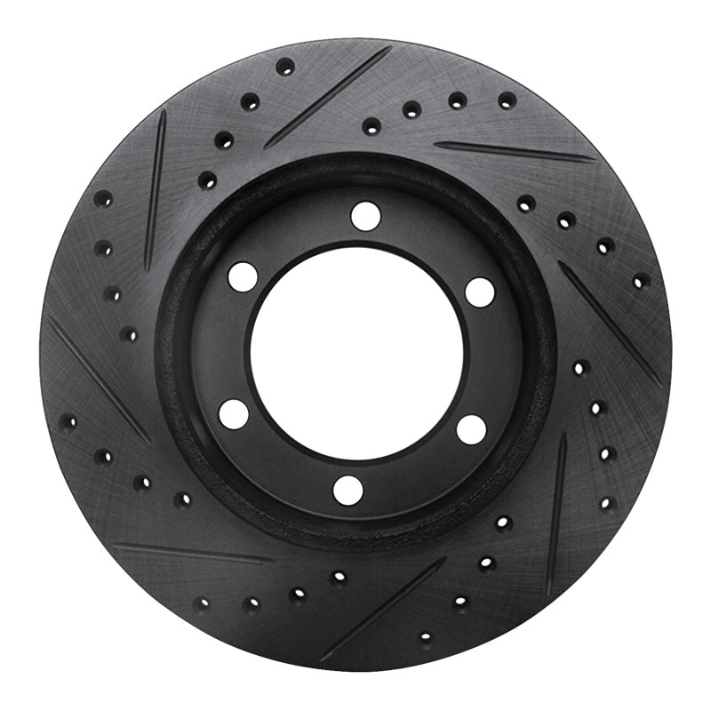 R1 95-04 Toyota 4Runner Front Right Drilled & Slotted Black Brake Rotor