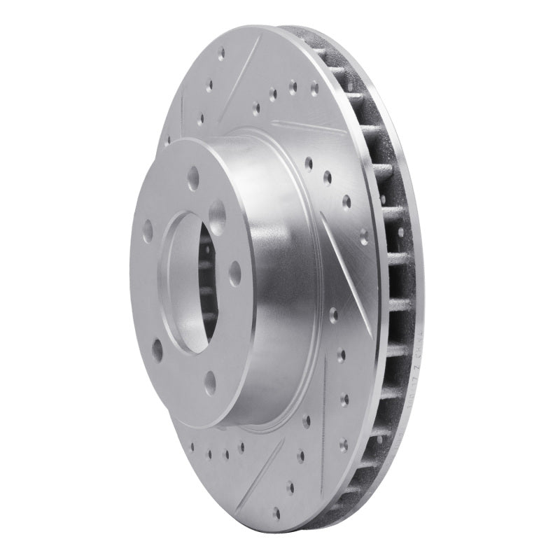R1 90-97 Jaguar XJ6 Front Left Drilled & Slotted Silver Brake Rotor