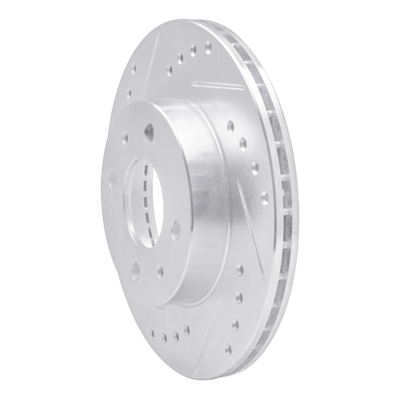 R1 95-00 Nissan Lucino (Mexico) Front Left Drilled & Slotted Silver Brake Rotor