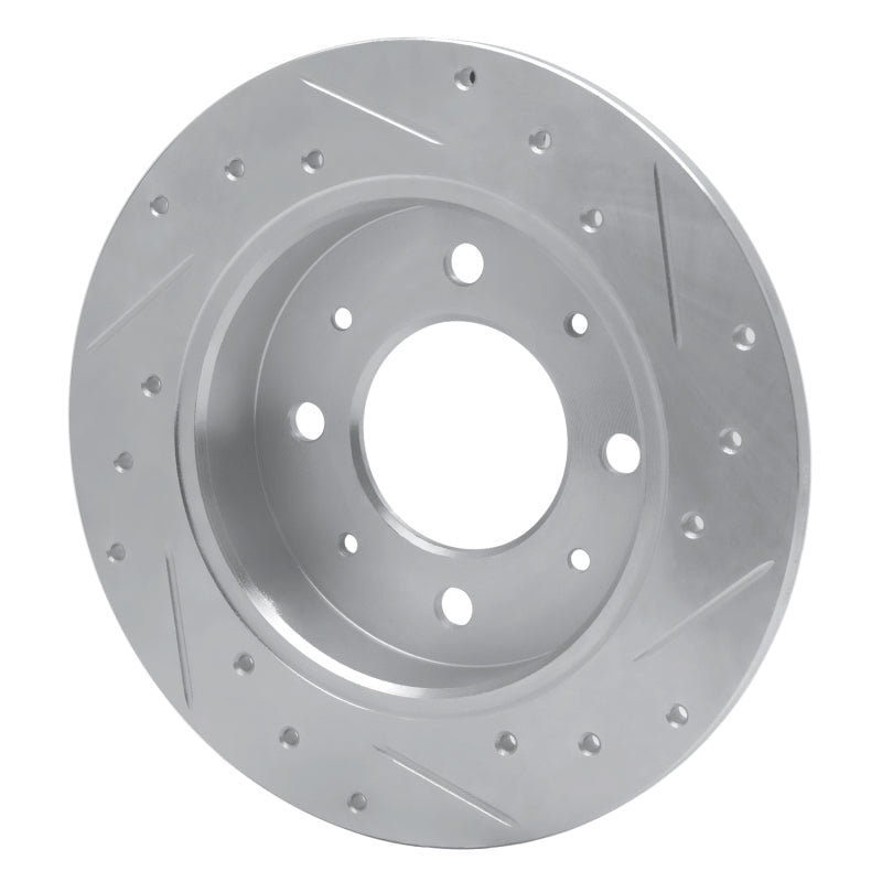 R1 04-09 Kia Spectra5 Rear Left Drilled & Slotted Silver Brake Rotor