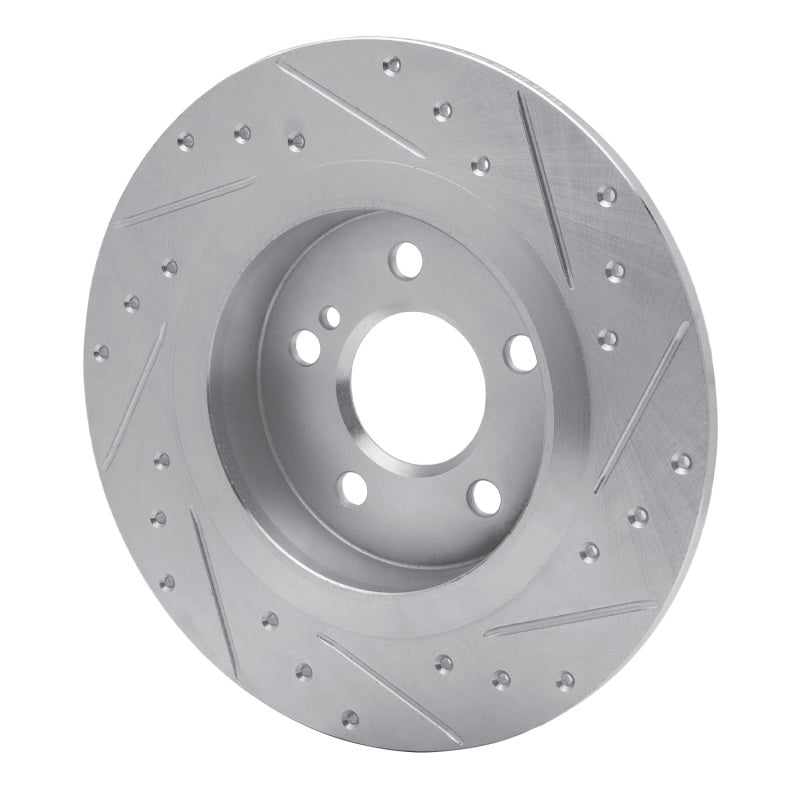 R1 12-20 Mercedes-Benz SLC300 Rear Left Drilled & Slotted Silver Brake Rotor