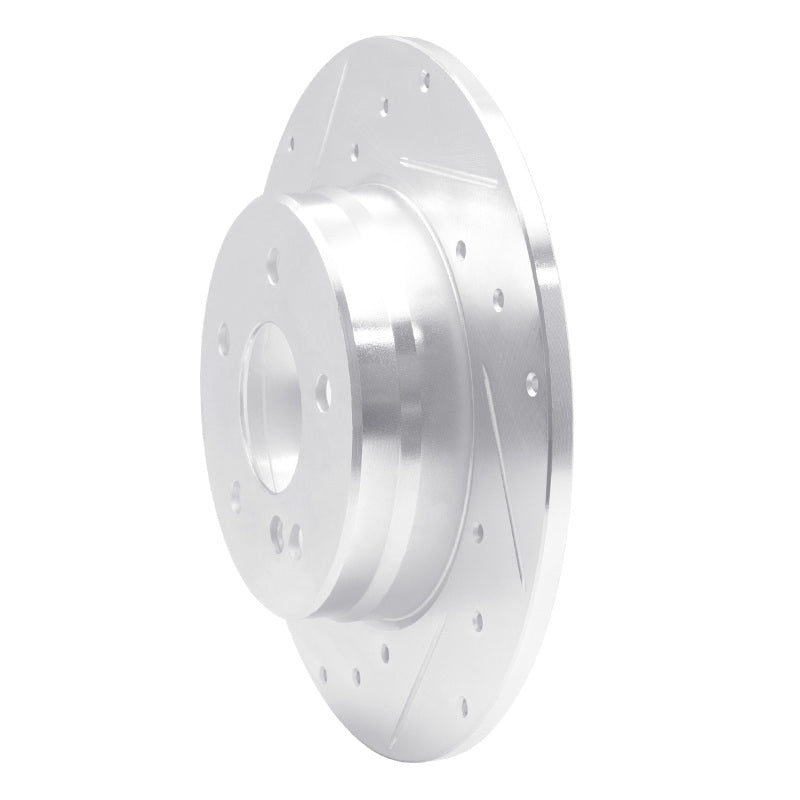 R1 94-11 Mercedes-Benz C230 Rear Left Drilled & Slotted Silver Brake Rotor