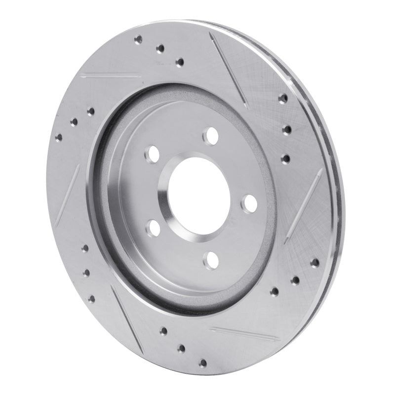 R1 00-06 Ford Thunderbird Rear Left Drilled & Slotted Silver Brake Rotor